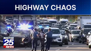 Wild video shows driver weaving through heavy traffic on Expressway before crash, arrest