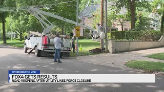 FOX4 helps fix downed utility lines that closed Kansas City street