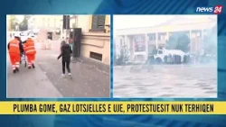 Protestuesi i lënduar transportohet me ambulancë drejt spitalit për të marrë ndihmën mjekësore