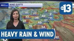 Waves of heavy rain and wind from Tropical Storm Rachel
