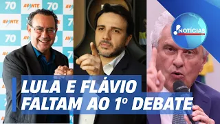 Lula e Flávio Bolsonaro faltam ao 1º debate eleitoral e são criticados por demais candidatos
