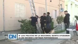 B° LU4: policías de la seccional quinta ayudaron a los vecinos a retirar pertenencias