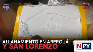Raids in Areguá and San Lorenzo: Drugs, weapons, and money seized, three arrested