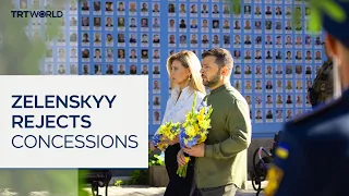 Zelenskyy rejects land concessions as Ukraine marks 35 years