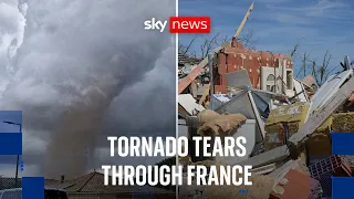 Dozens injured as tornado rips through French village
