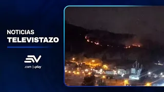 Riobamba on alert due to forest fire on Mount Amulá | Televistazo | Ecuavisa