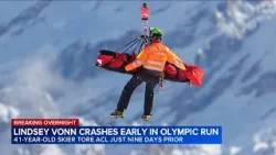 Lindsey Vonn crashes early in Olympic downhill, taken off the mountain in a helicopter
