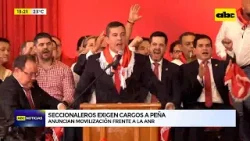 Seccionaleros exigen cargos a Peña y amenazan con movilización frente a la ANR