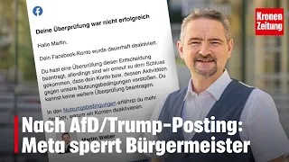 After AfD/Trump post: Meta bans mayor | krone.tv NEWS