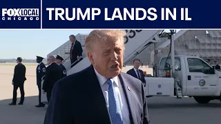 President Trump arrives in Chicago for Presidents Cup at Medinah Country Club