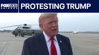 Trump's appearance at Presidents Cup in Chicago area sparks protests