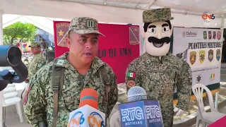 National Military Service information booth installed in downtown Atoyac