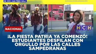¡La fiesta patria ya comenzó! Estudiantes desfilan con orgullo por las calles sampedranas