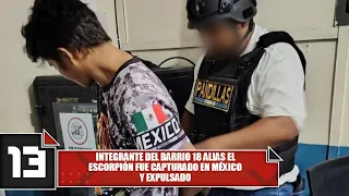 Barrio 18 member alias "El Escorpión" captured in Mexico and expelled