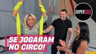 ACROBATICS AND TONS OF FUN! Cariúcha and Kleber Bambam take on acrobatics and circus acts
