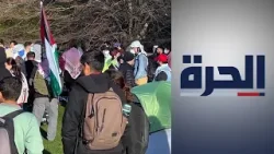احتجاجات طلابية بجامعة نورث ويسترن في ولاية إلينوي تضامنا مع غزة