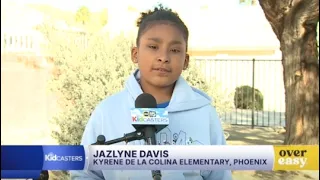 Kidcaster Jazlyne gives your Tuesday morning forecast from Kyrene de la Colina Elementary School