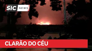 Vegetation fire turns sky reddish in the capital