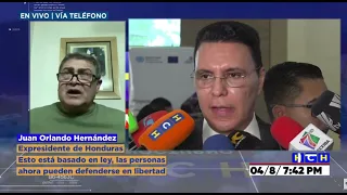 Juan Orlando Hernández opina sobre los que se oponen a que se defienda en libertad