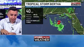 Monday night update on Tropical Storm Bertha