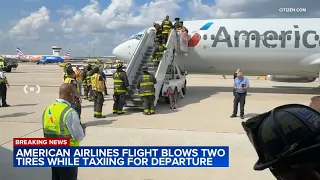 BREAKING DETAILS: American Airlines plane blows 2 tires taxiing at Chicago O'Hare airport, FAA says
