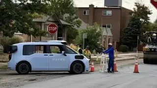 Waymo spotted almost driving onto freshly paved roadway in Denver