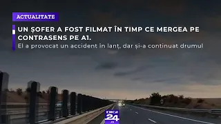 Un șofer a fost filmat în timp ce mergea pe contrasens pe A1