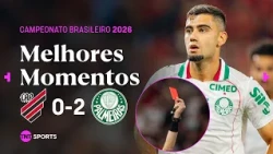 GOLAÇO DE FALTA E EXPULSÃO BIZARRA DO ANDREAS PEREIRA! ATHLETICO 0X2 PALMEIRAS - BRASILEIRÃO