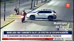 CINCO TV - CONDUCÍA DROGADO, CRUZÓ IMPRUDENTEMENTE UNA AVENIDA Y PROVOCÓ UN VIOLENTO CHOQUE