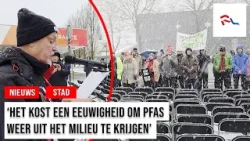 300e emmertjesprotest bij Chemours in dikke laag sneeuw