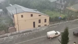 ძლიერი სეტყვა  და წვიმა თელავში