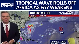 Tropical wave rolls off Africa as Fay weakens