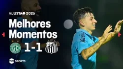 MELHORES MOMENTOS: GUARANI 1X1 SANTOS | PAULISTÃO 2026