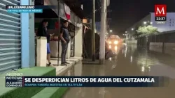 Inundación en Tultitlán por mega fuga de agua, hospital del ISSSTE afectado