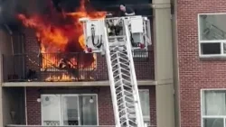 Dramatic rescue from burning apartment building in Edmonton