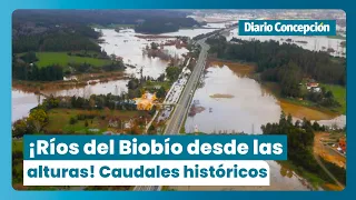Impresionantes imágenes: así lucen los ríos del Biobío tras las intensas lluvias