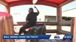 Rob and Allie at the Mississippi State Fair: Bull riding