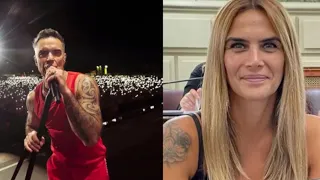 "Won't let me go": Amalia Granata's funny reaction to Robbie Williams' comments