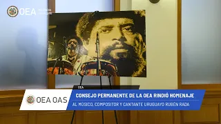 OAS News: Permanent Council pays tribute to singer Rubén Rada. September 9, 2026.