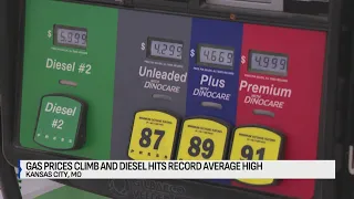 Gas prices climb overnight; diesel hits record high in Kansas, Missouri