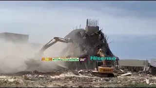 Structures are still being pulled down at Laboma Beach as the demolition exercise continues