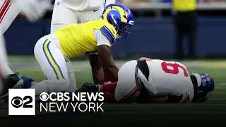 Giants QB Jaxson Dart knocked out of MNF against Rams with injured knee