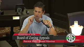 Board of Zoning Appeals - September 9, 2026