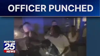 Viral video shows Lowell police officer punched during bar brawl
