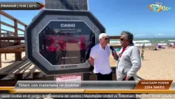 Tótem con materiales reciclables