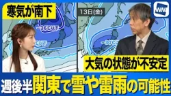 【週間天気予報】13日(金)頃は大気不安定 関東でも雷雨や雪に注意　詳細予測にはまだ違いあり