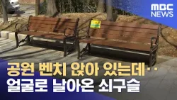 공원 벤치 앉아 있는데‥얼굴로 날아온 쇠구슬 (2026.03.20/뉴스투데이/MBC) 공원 벤치 앉아 있는데‥얼굴로 날아온 쇠구슬 (2026.03.20/뉴스투데이/MBC)