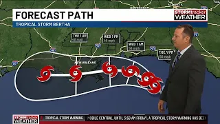 Tropical Storm Bertha will deliver localized coastal impacts