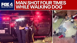 Man shot four times while walking dog in North Texas