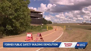Demolition of old Public Safety building causes traffic alert